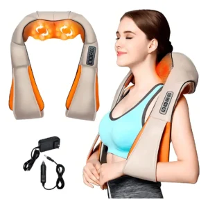 Masajeador Electrico Cuello Hombro Espalda Calor Beige Genérica