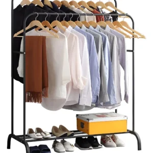 Perchero Organizador Colgante de Ropa Doble Barra Vidita Color Negro
